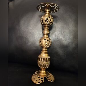 Elegant Vintage Brass Candle Holder